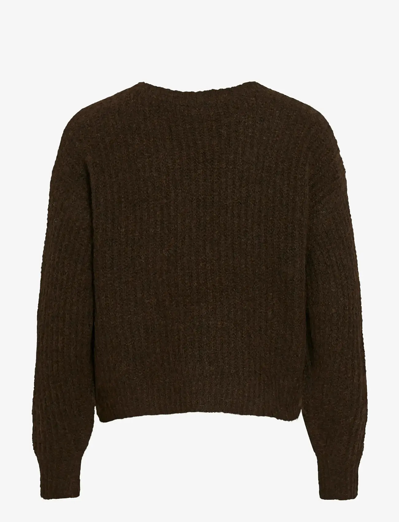 Vila - VILAMPE V-NECK L/S KNIT TOP-NOOS - stickade tröjor - coffee bean - 2