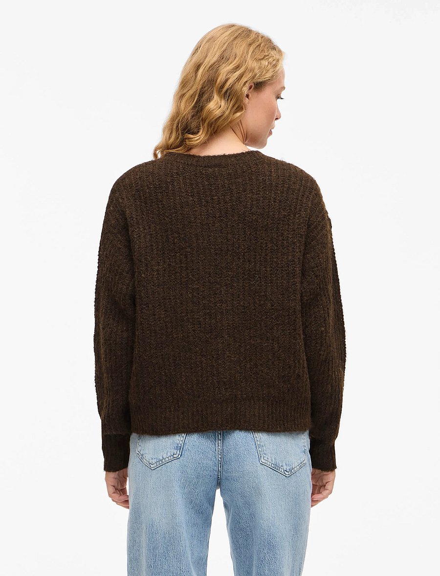 Vila - VILAMPE V-NECK L/S KNIT TOP-NOOS - pullover - coffee bean - 3