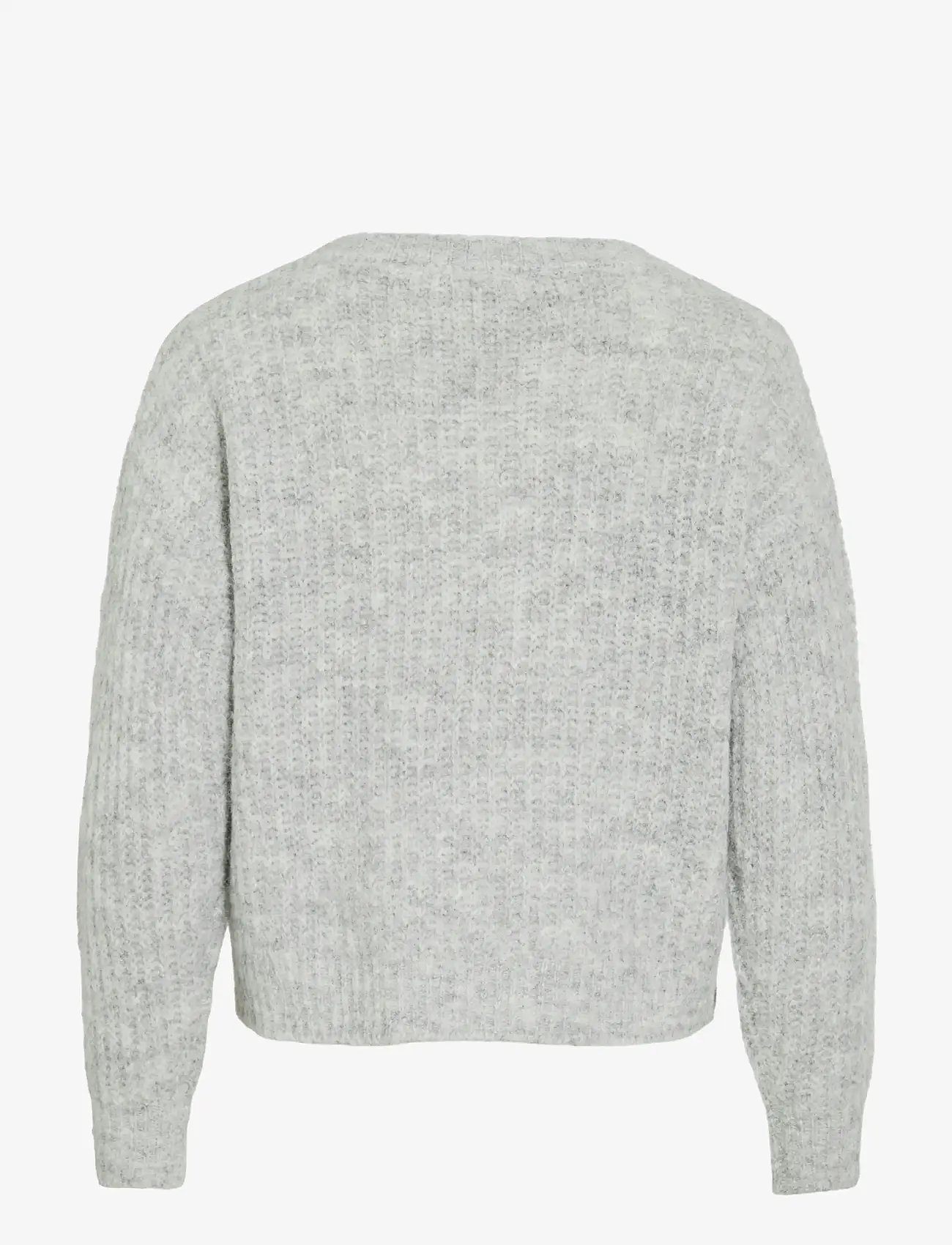 Vila - VILAMPE V-NECK L/S KNIT TOP-NOOS - jumpers - medium grey melange - 2
