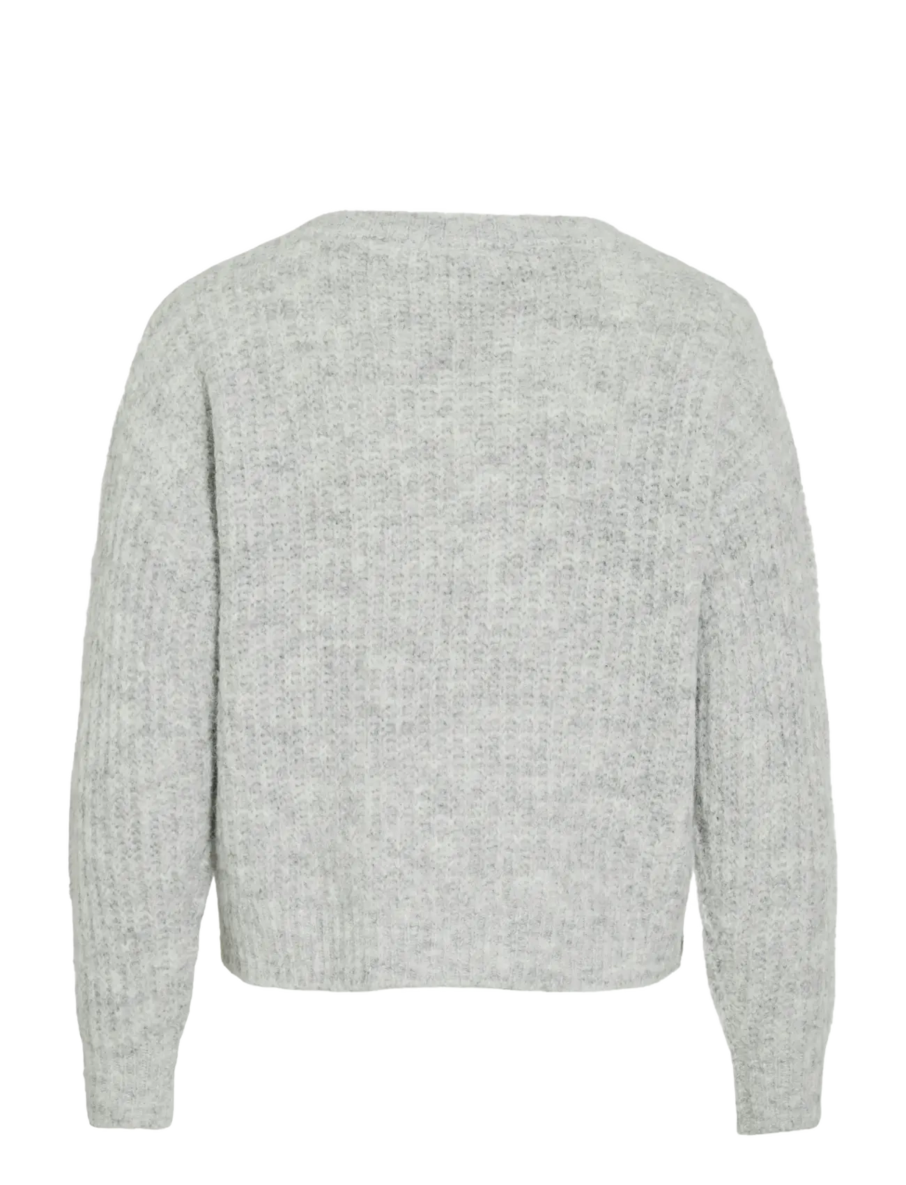 Vila - VILAMPE V-NECK L/S KNIT TOP-NOOS - sviitrid - medium grey melange - 2