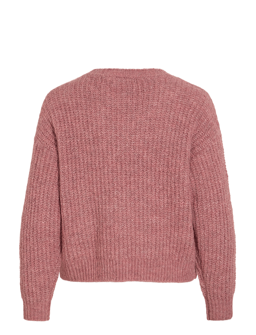Vila - VILAMPE V-NECK L/S KNIT TOP-NOOS - kampsunid - nostalgia rose - 2