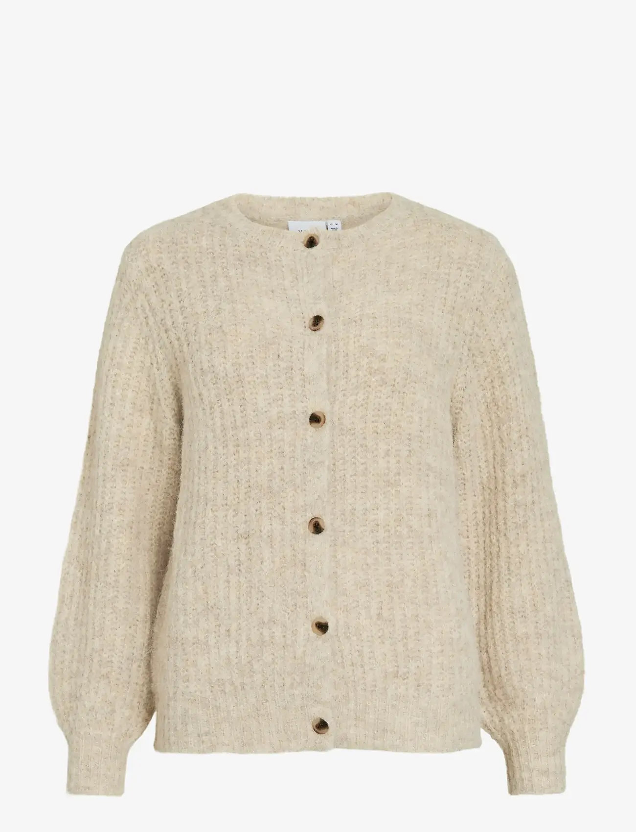 Vila - VILAMPE O-NECK L/S KNIT CARDIGAN-NOOS - cardigans - super light natural melan - 0
