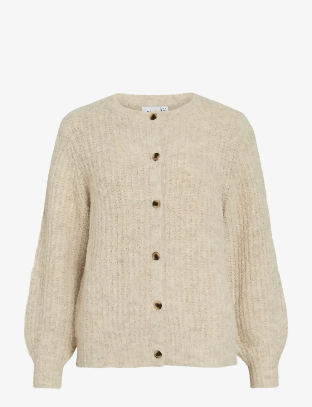 Vila - VILAMPE O-NECK L/S KNIT CARDIGAN-NOOS - koftor - super light natural melan - 0
