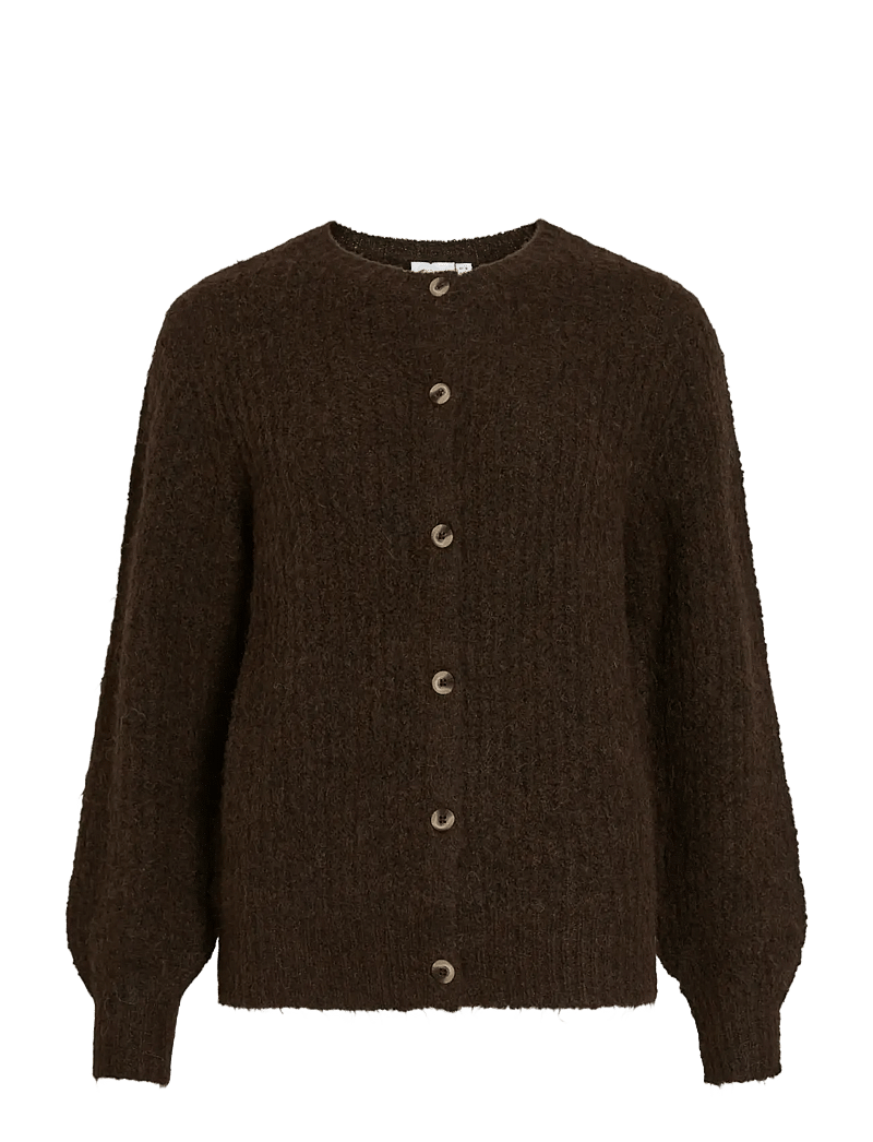 Vila - VILAMPE O-NECK L/S KNIT CARDIGAN-NOOS - kardiganai - coffee bean - 1
