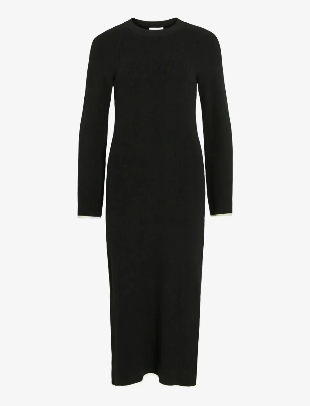Vila - VIKERRY O-NECK L/S KNIT MAXI DRESS-NOOS - stickade klänningar - black beauty - 1