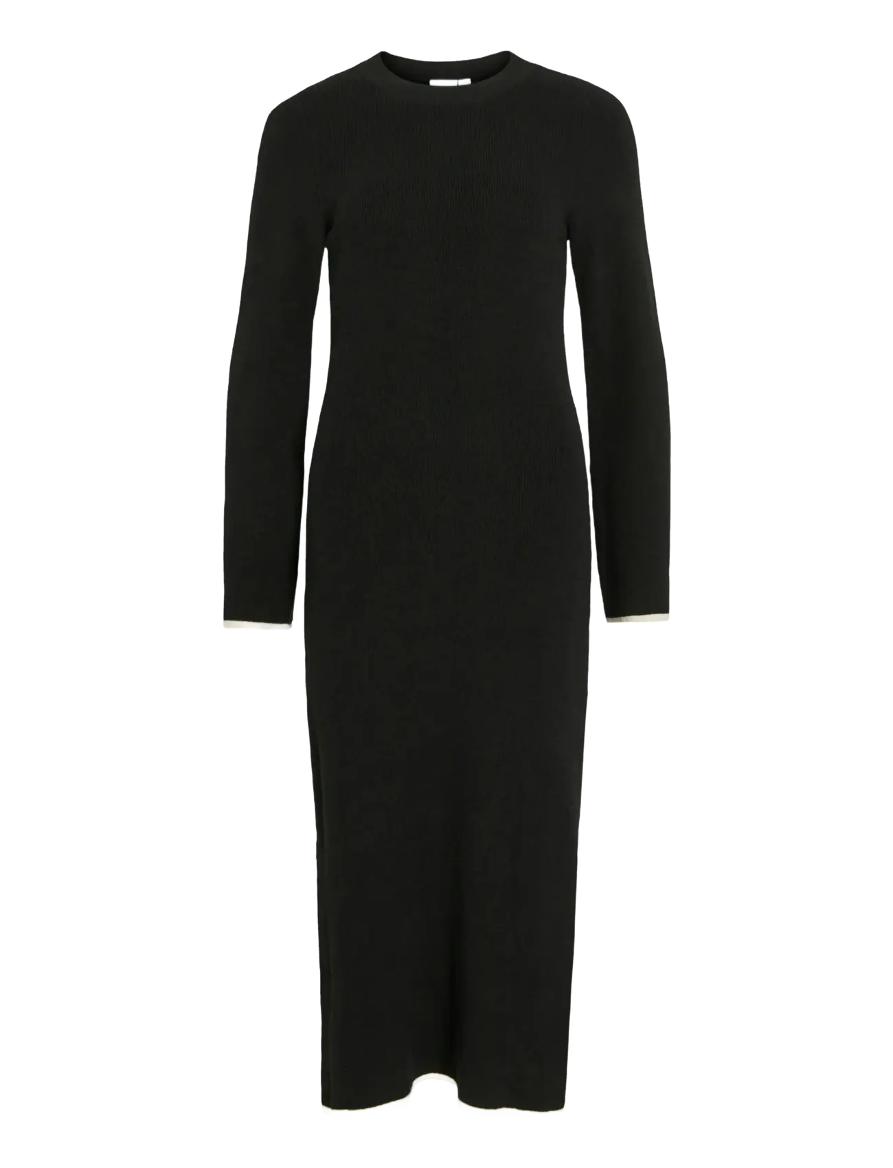 Vila VIKERRY O-NECK L/S KNIT MAXI DRESS-NOOS - Strickkleider - BLACK BEAUTY / black
