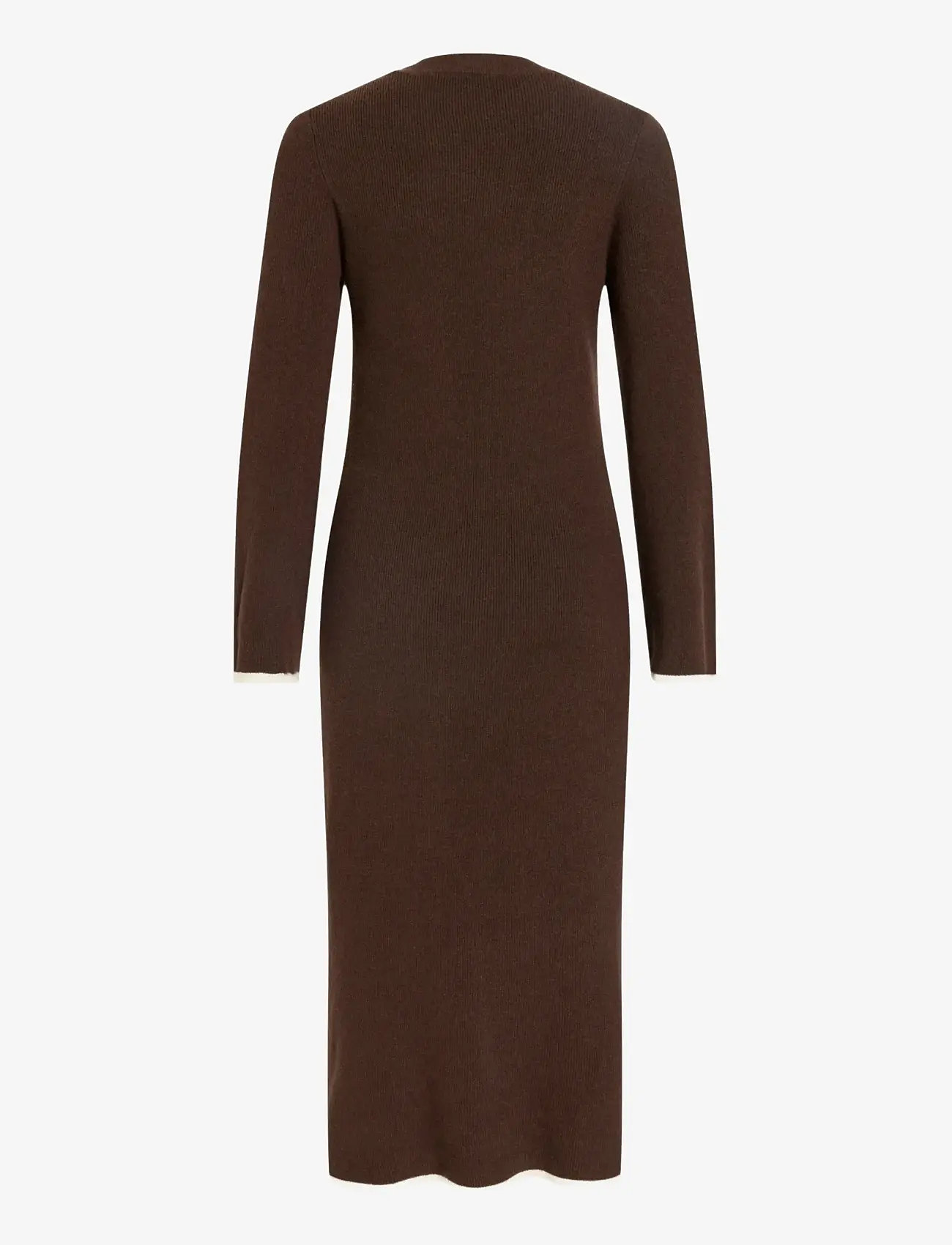 Vila - VIKERRY O-NECK L/S KNIT MAXI DRESS-NOOS - knitted dresses - coffee bean - 2