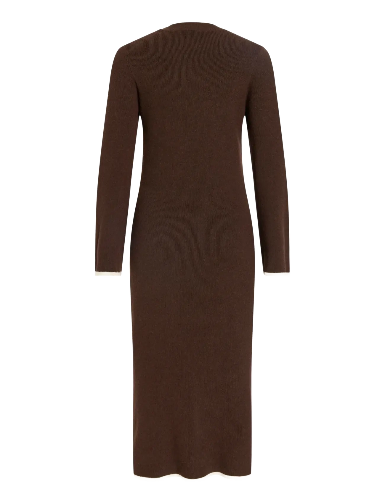 Vila - VIKERRY O-NECK L/S KNIT MAXI DRESS-NOOS - prjónaðir kjólar - coffee bean - 2