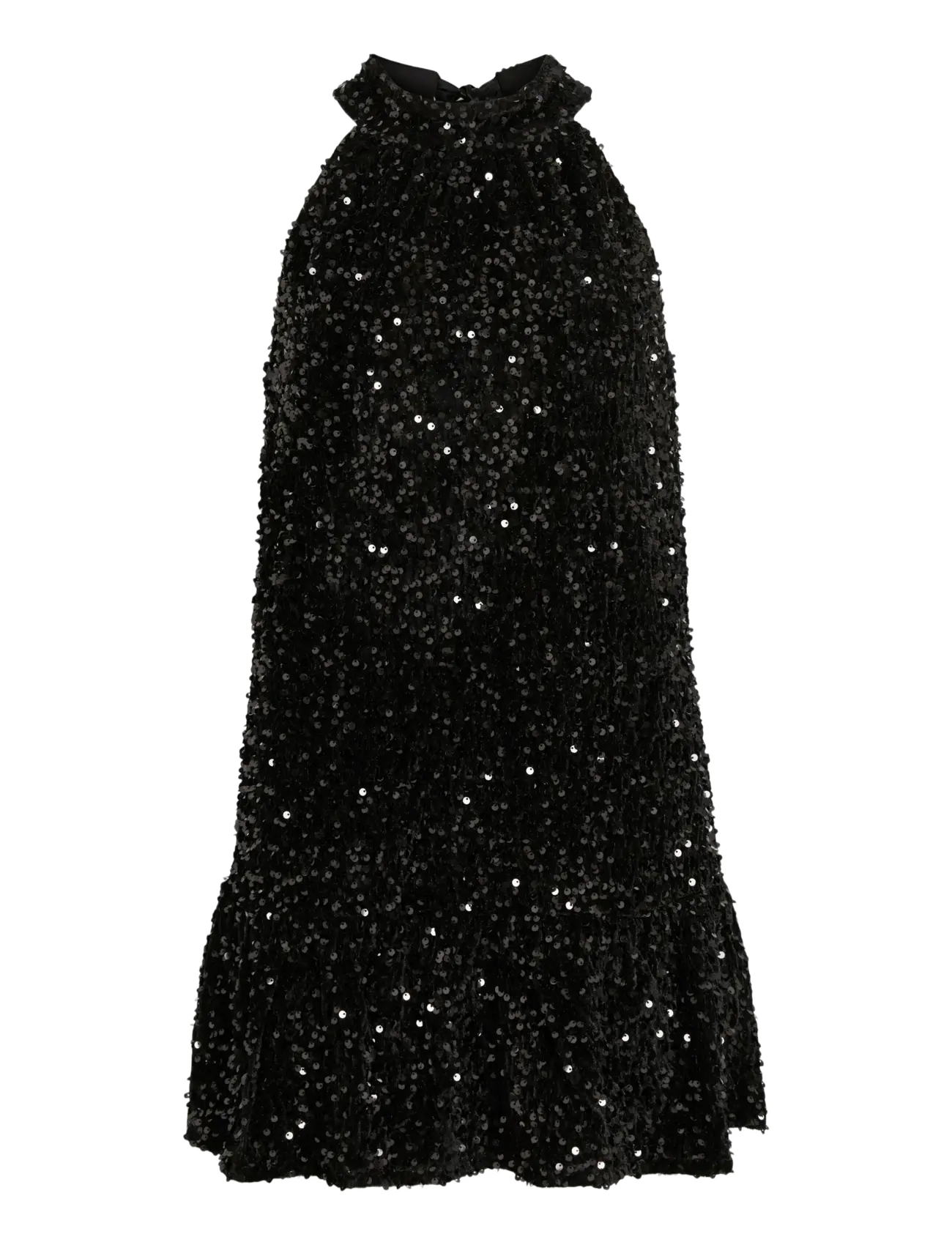 VILA Vibelieve S/L Sequins Kleid/Pty/Ka Schwarz - 40 - Damen