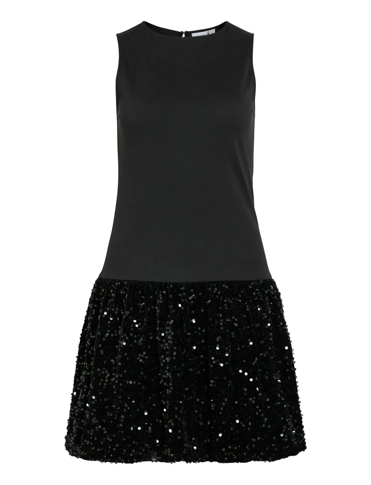 VILA Vibelieve S/S Mix Sequins Kleid/1/Pty/Ka Schwarz - L - Damen