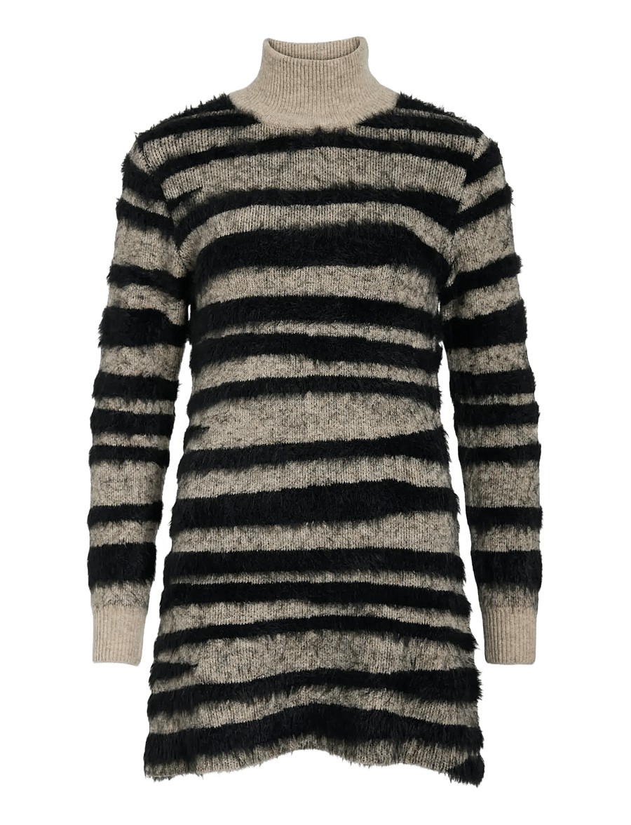 Vila - VIALDA L/S HIGHNECK KNIT DRESS/KA - strickkleider - natural melange - 0