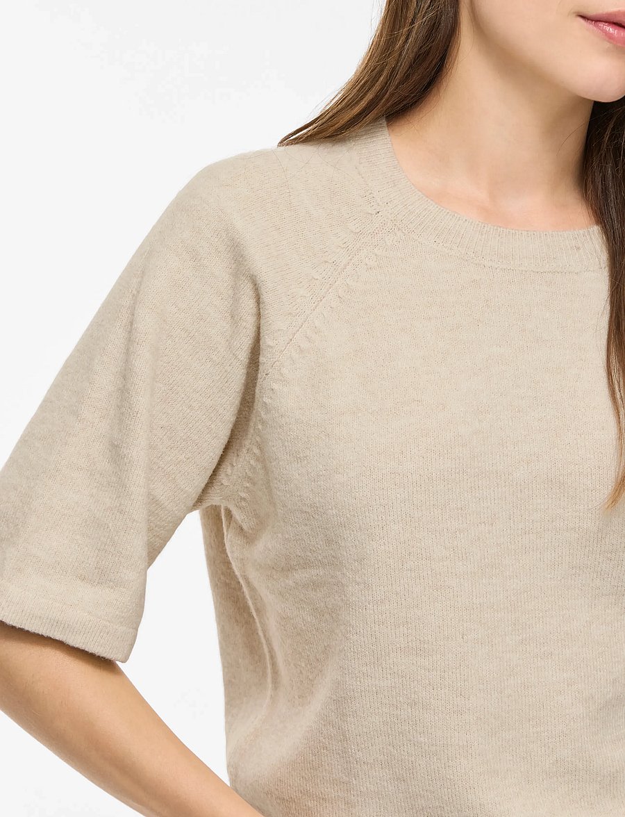 Vila - VILIGA 2/4 O-NECK KNIT TOP - NOOS - pullover - birch - 5