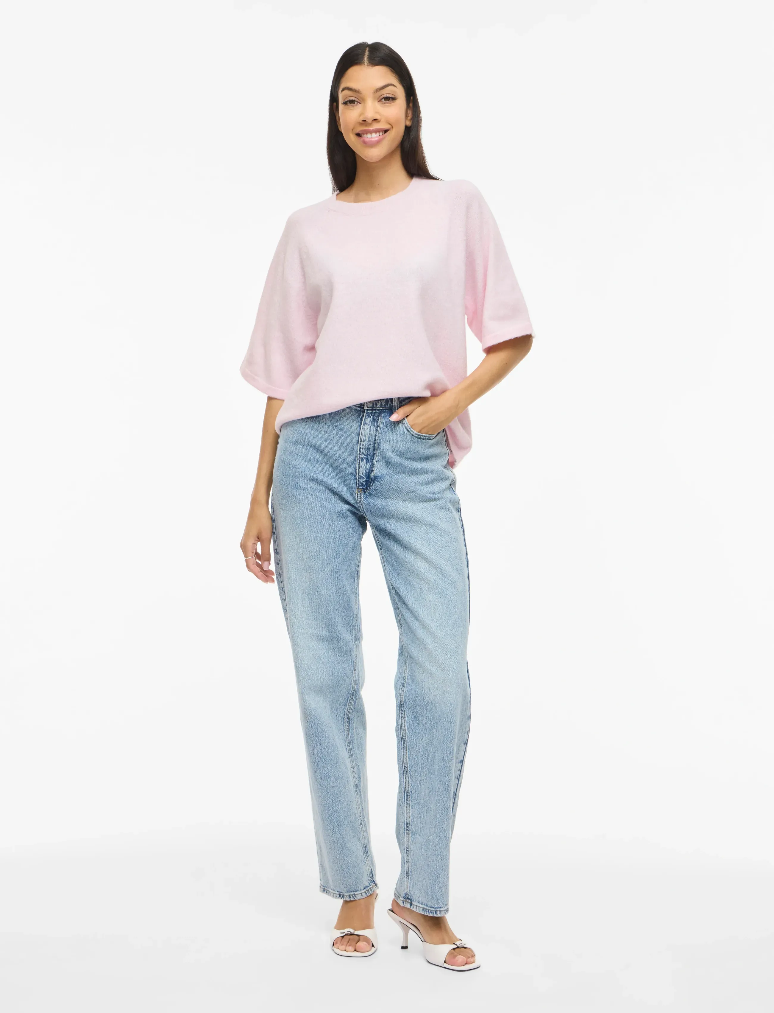 Vila - VILIGA 2/4 O-NECK KNIT TOP - NOOS - sviitrid - cherry blossom - 4