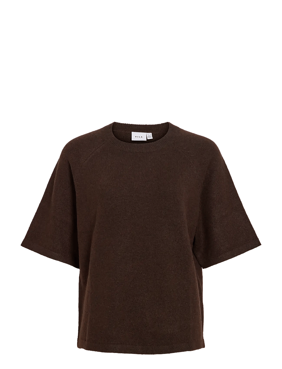 Vila - VILIGA 2/4 O-NECK KNIT TOP - NOOS - pullover - coffee bean - 1