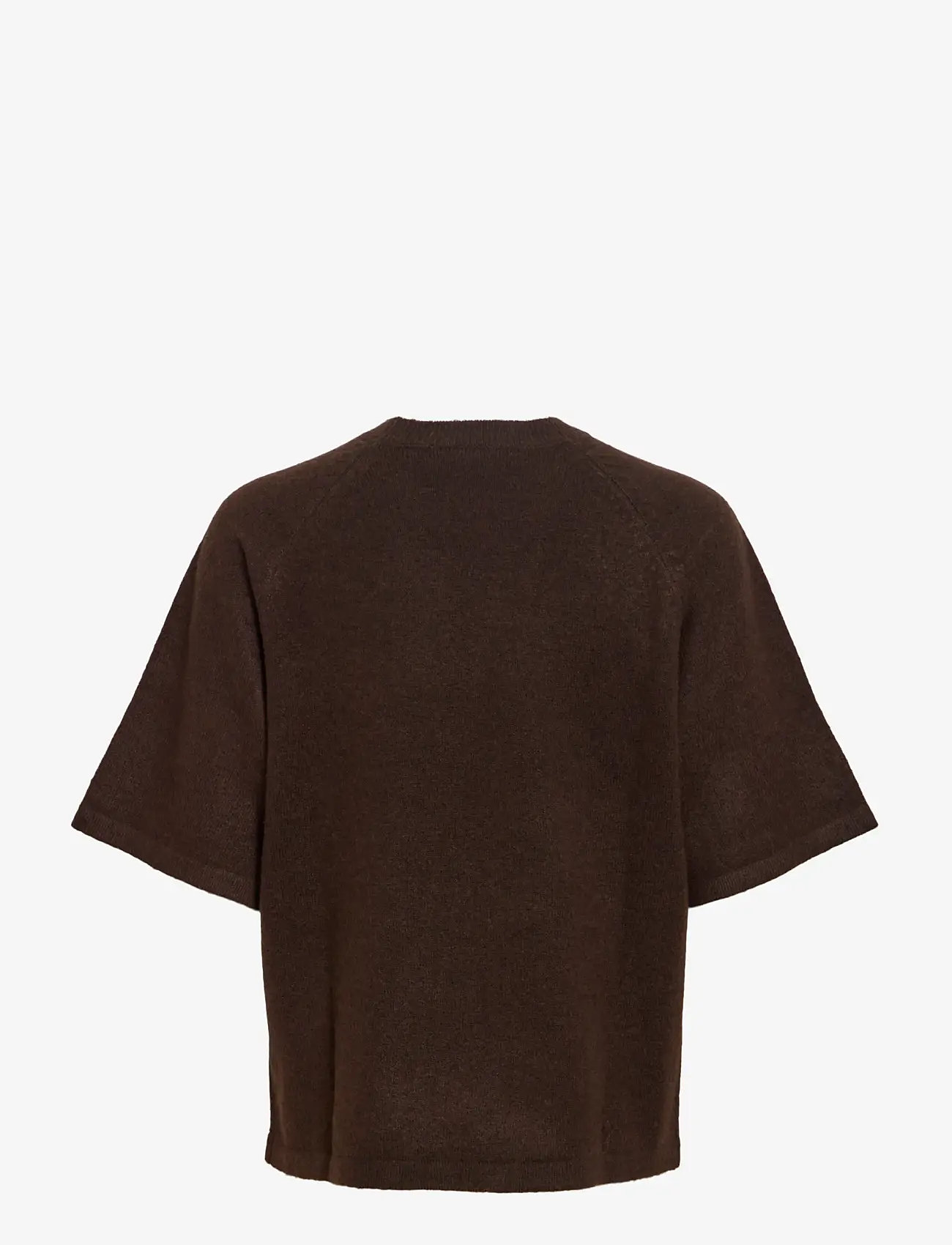 Vila - VILIGA 2/4 O-NECK KNIT TOP - NOOS - megztiniai - coffee bean - 2