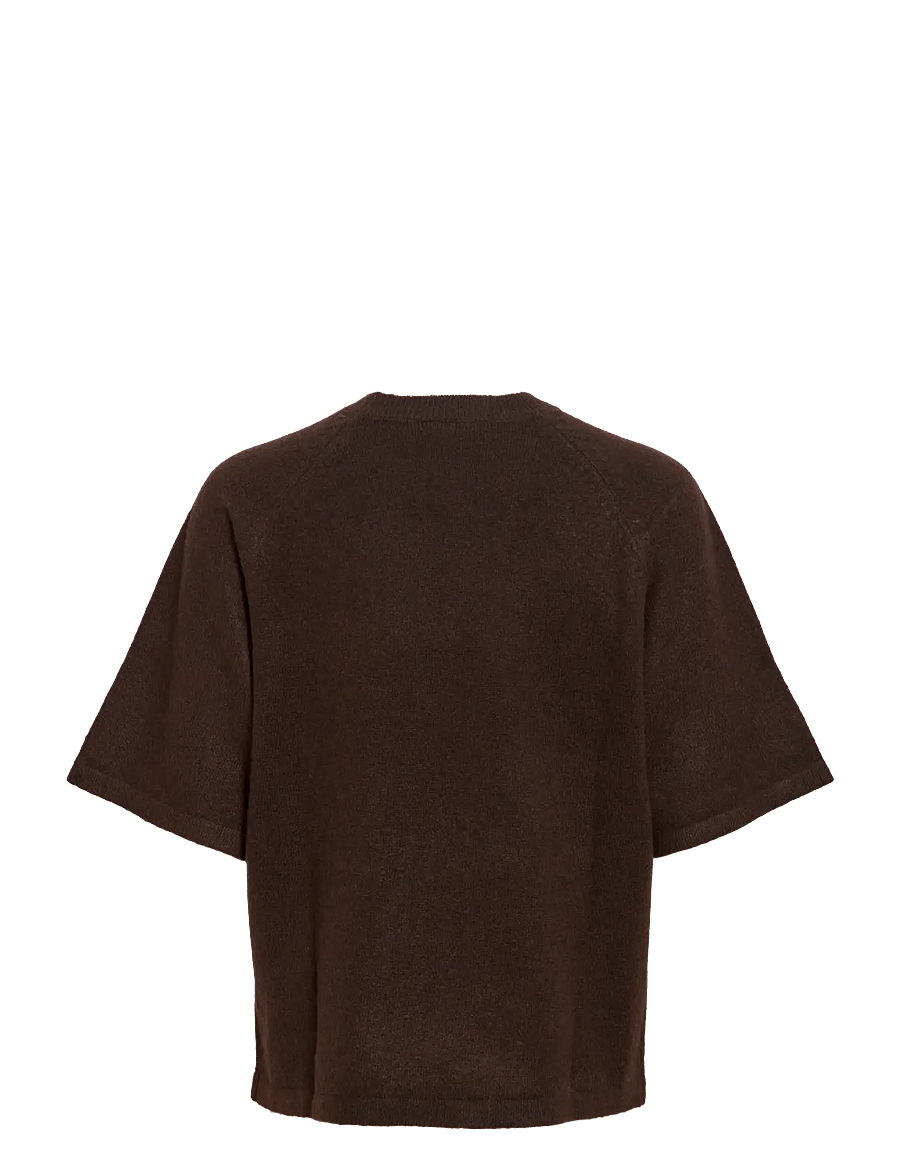 Vila - VILIGA 2/4 O-NECK KNIT TOP - NOOS - pullover - coffee bean - 2