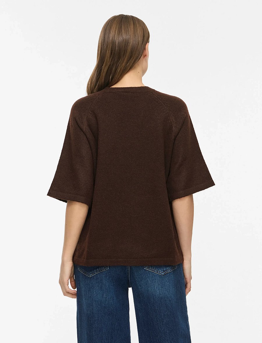 Vila - VILIGA 2/4 O-NECK KNIT TOP - NOOS - pullover - coffee bean - 3