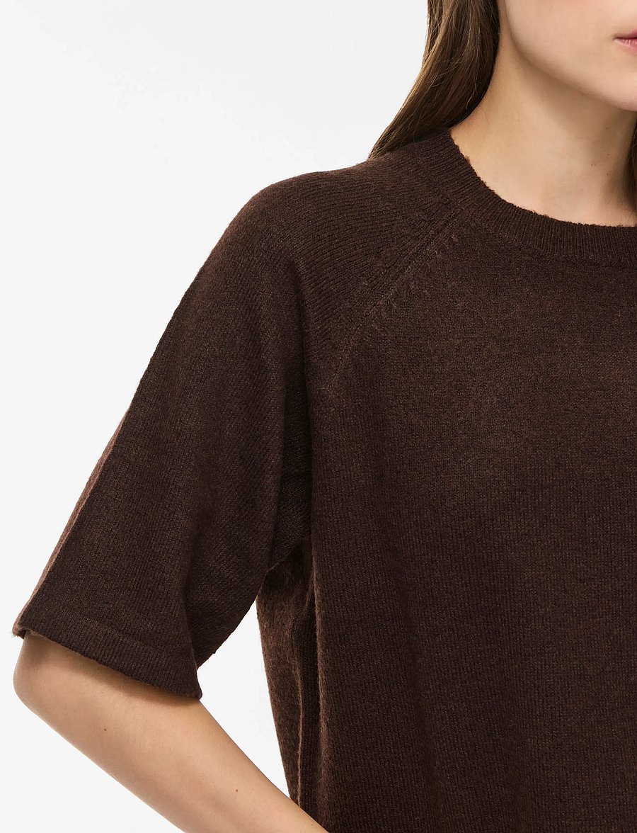 Vila - VILIGA 2/4 O-NECK KNIT TOP - NOOS - pullover - coffee bean - 5
