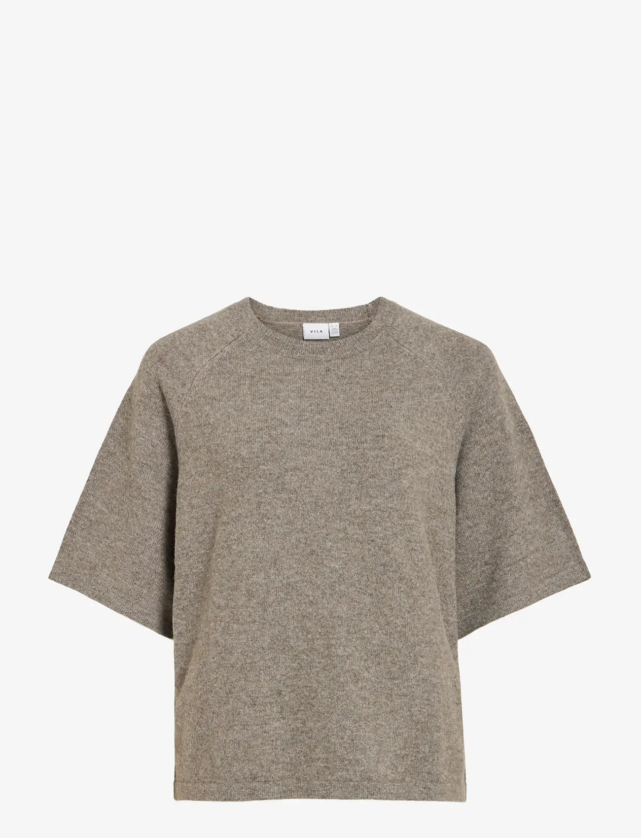Vila - VILIGA 2/4 O-NECK KNIT TOP - NOOS - striktrøjer - falcon - 1