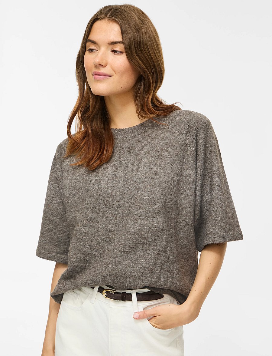 Vila - VILIGA 2/4 O-NECK KNIT TOP - NOOS - pullover - falcon - 5