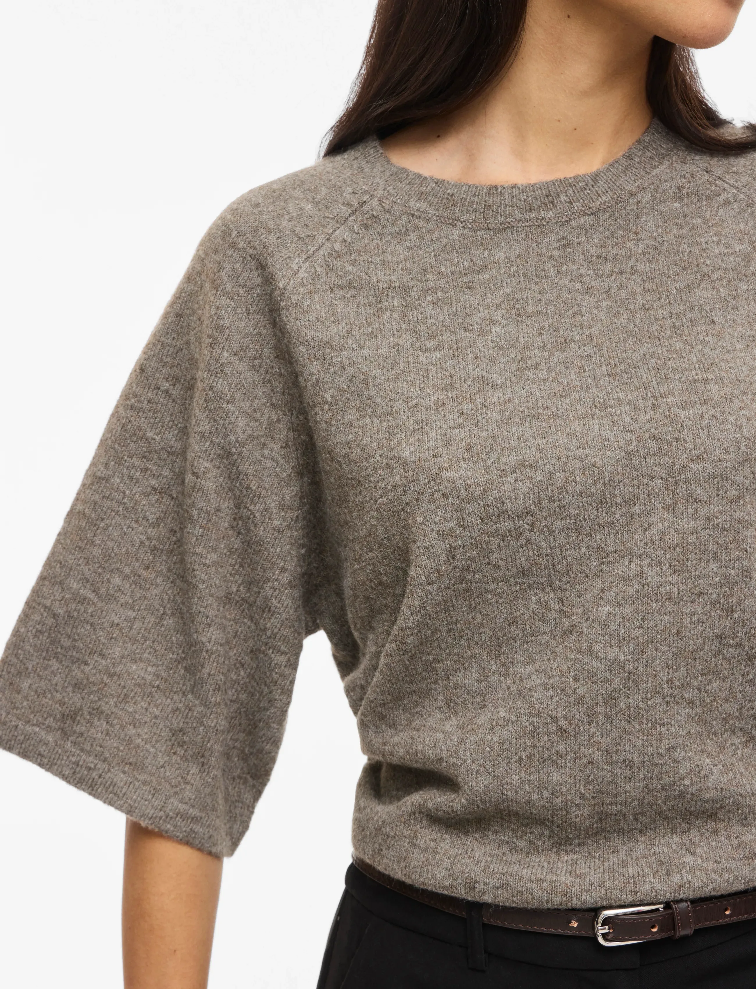 Vila - VILIGA 2/4 O-NECK KNIT TOP - NOOS - pulls - falcon - 5