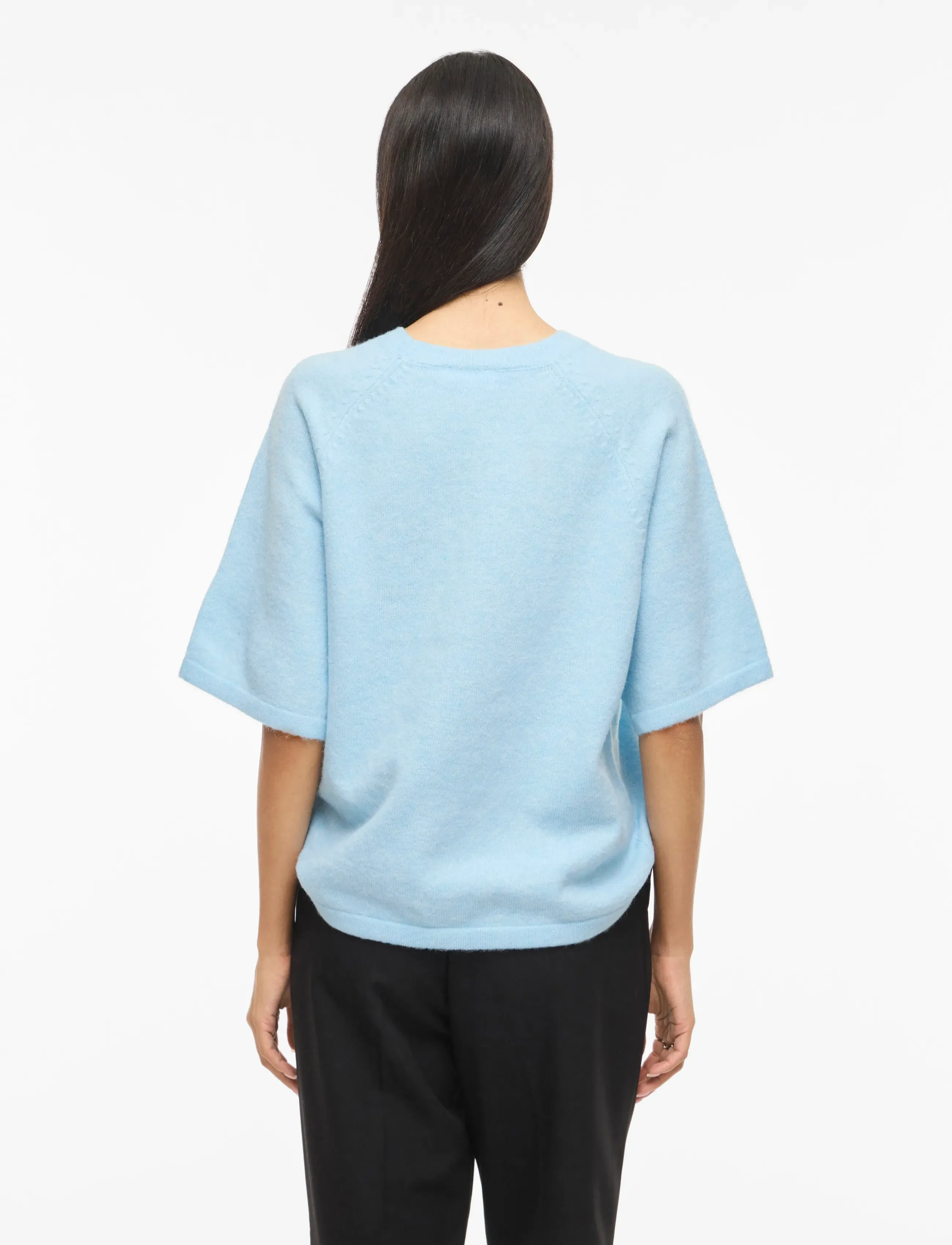 Vila - VILIGA 2/4 O-NECK KNIT TOP - NOOS - sviitrid - nantucket breeze - 3