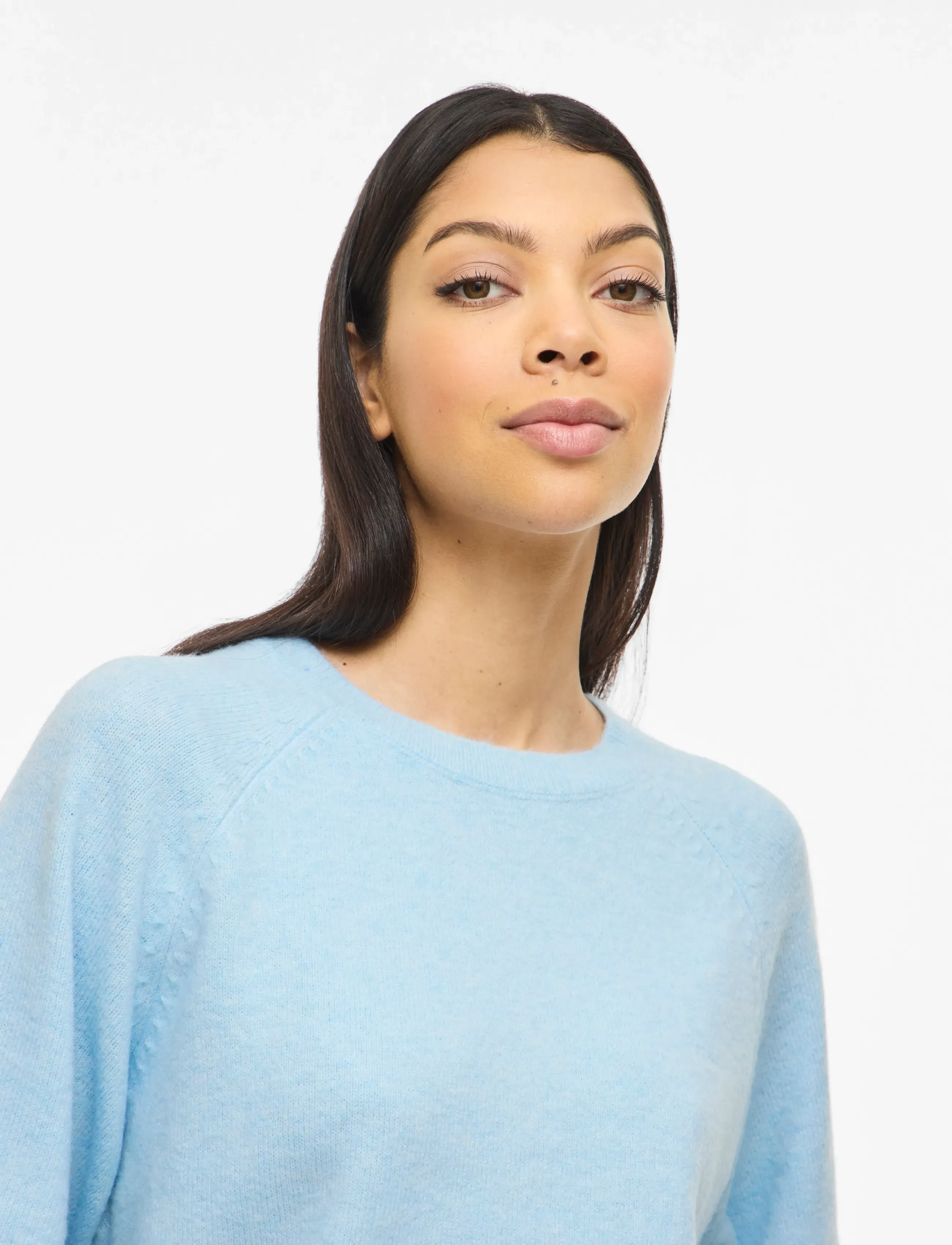 Vila - VILIGA 2/4 O-NECK KNIT TOP - NOOS - sviitrid - nantucket breeze - 5