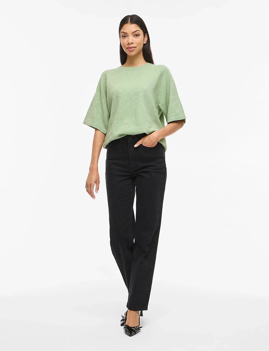 Vila - VILIGA 2/4 O-NECK KNIT TOP - NOOS - pullover - smoke green - 4