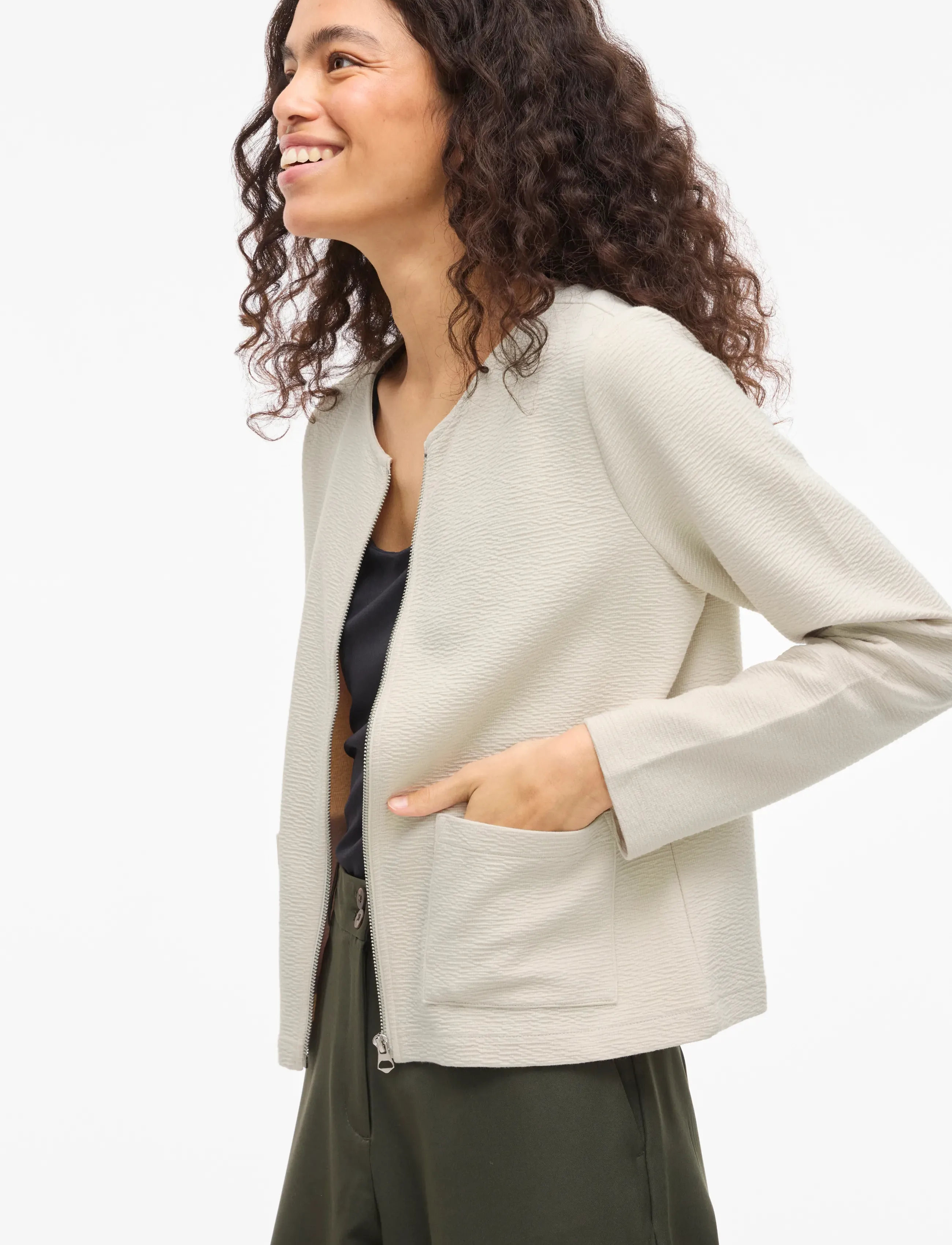 Vila - VIGARDEN L/S SHORT CARDIGAN - NOOS - hnepptar peysur - birch - 4