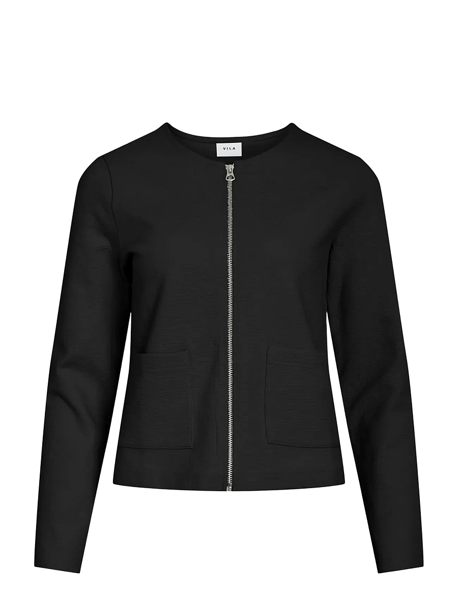Vila - VIGARDEN L/S SHORT CARDIGAN - NOOS - cardigans - black beauty - 1