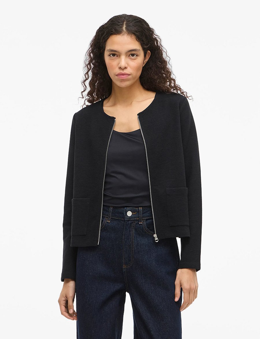 Vila - VIGARDEN L/S SHORT CARDIGAN - NOOS - cardigans - black beauty - 0