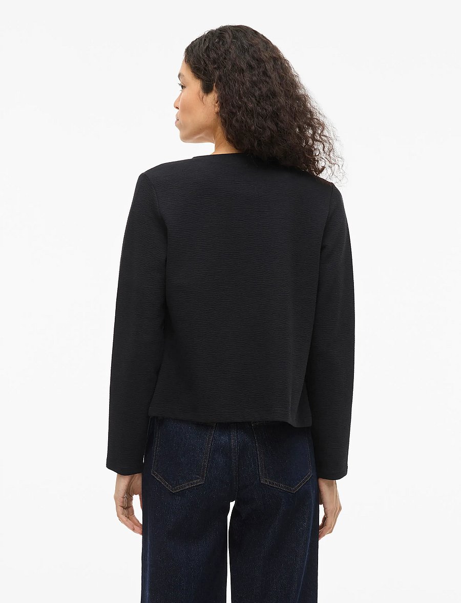 Vila - VIGARDEN L/S SHORT CARDIGAN - NOOS - cardigans - black beauty - 3