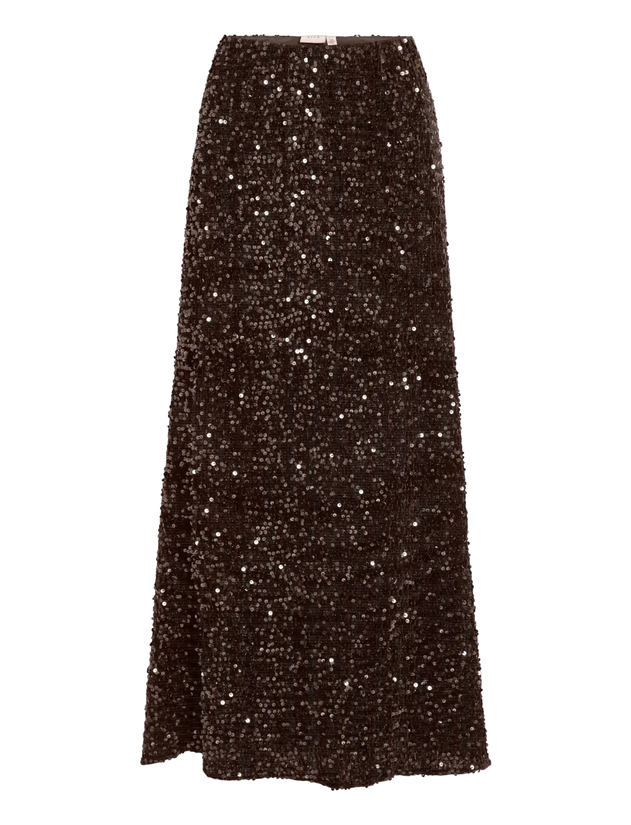 Vila VIBELIEVE HW ANKLE SEQUINS SKIRT1/PTY/KA - Kjolar - COFFEE BEAN / brown