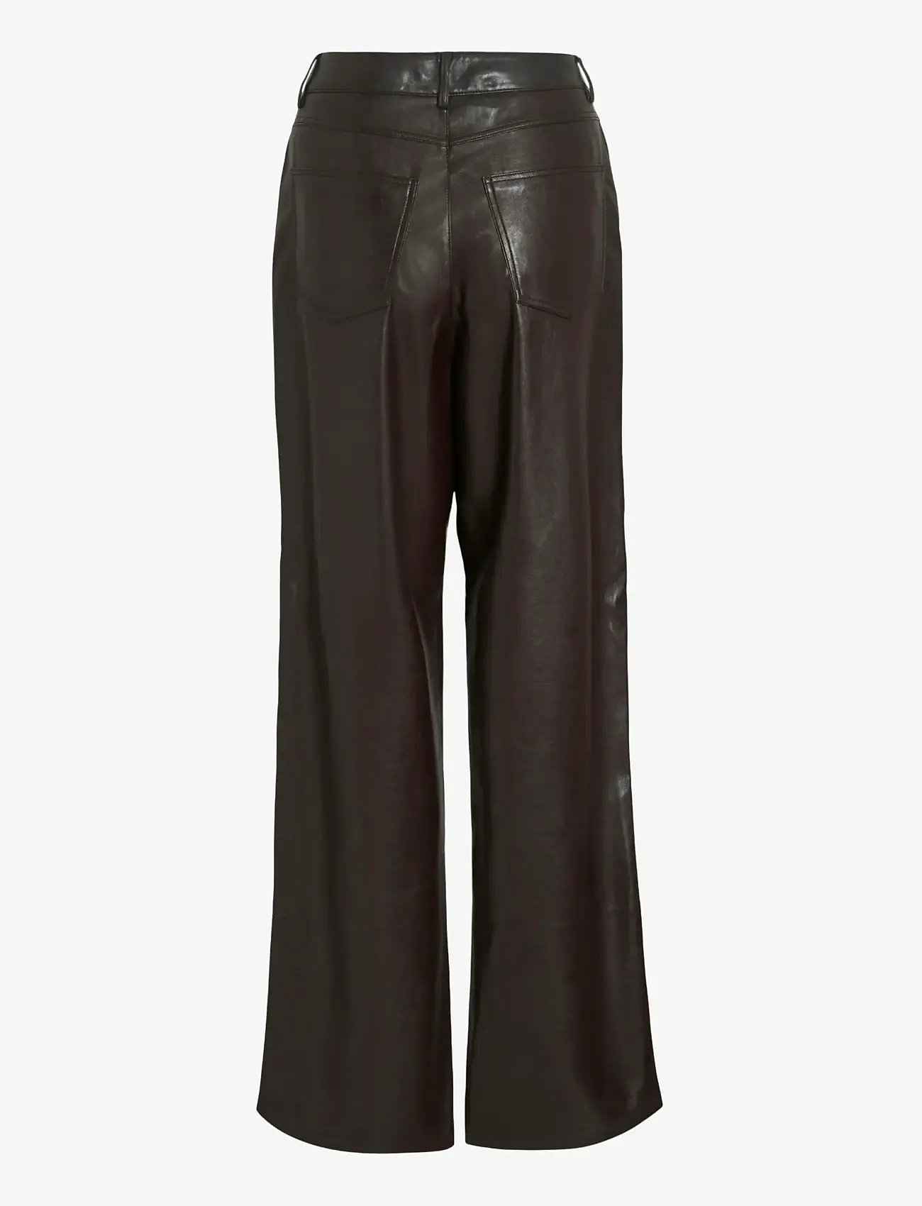 Vila - VIELANA HW FREYA LOOSE PANTS - leather trousers - coffee bean - 2