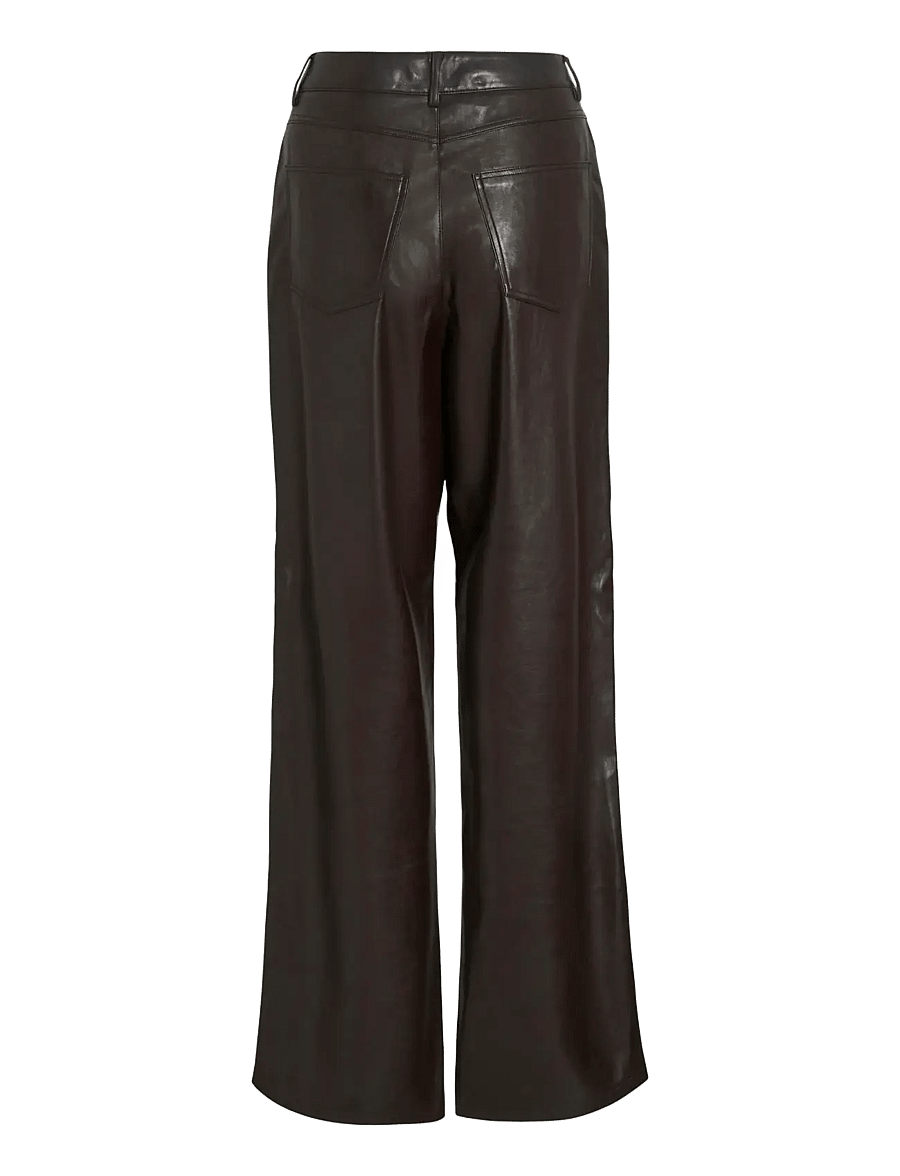 Vila - VIELANA HW FREYA LOOSE PANTS - lederhosen - coffee bean - 2