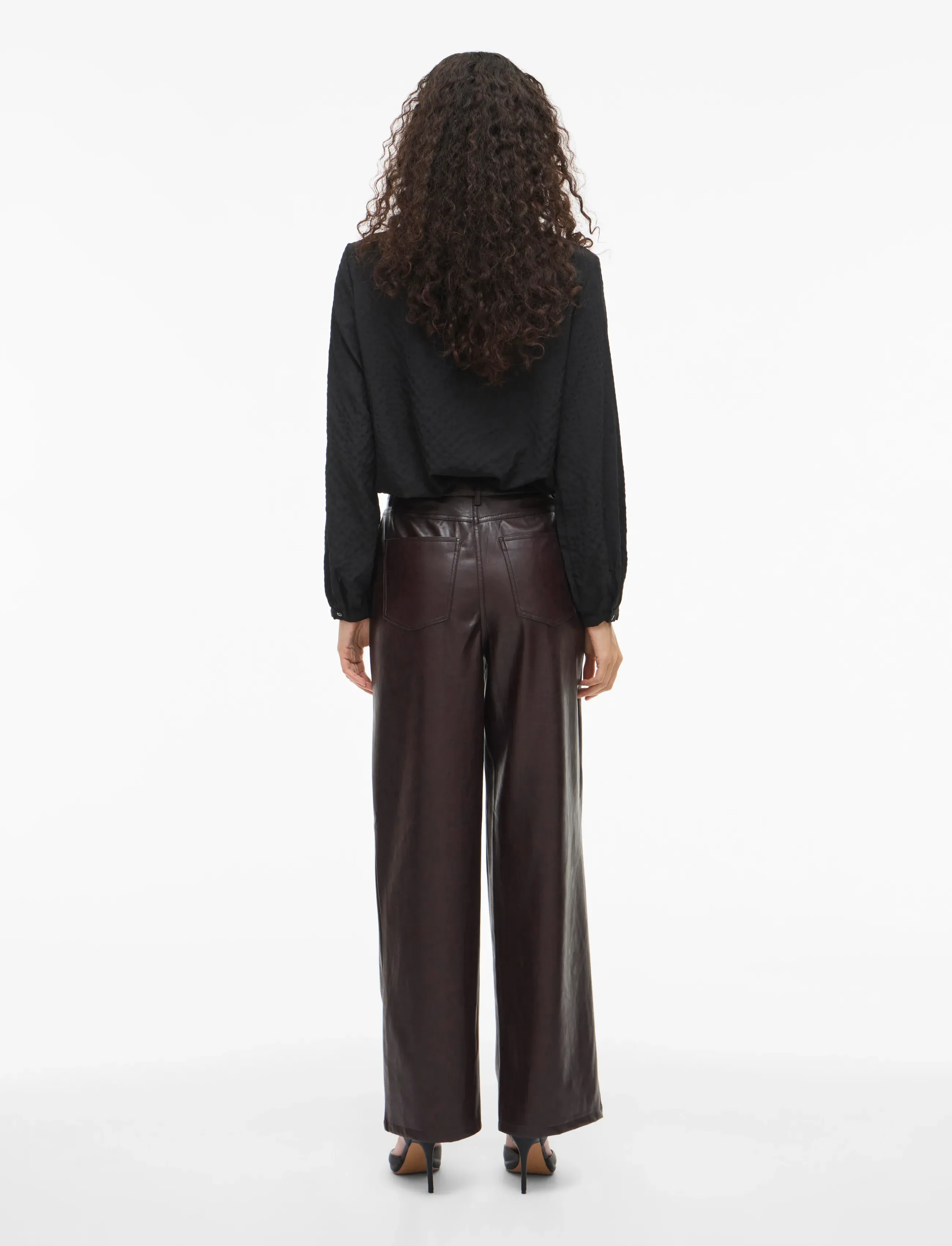 Vila - VIELANA HW FREYA LOOSE PANTS - lederhosen - coffee bean - 3