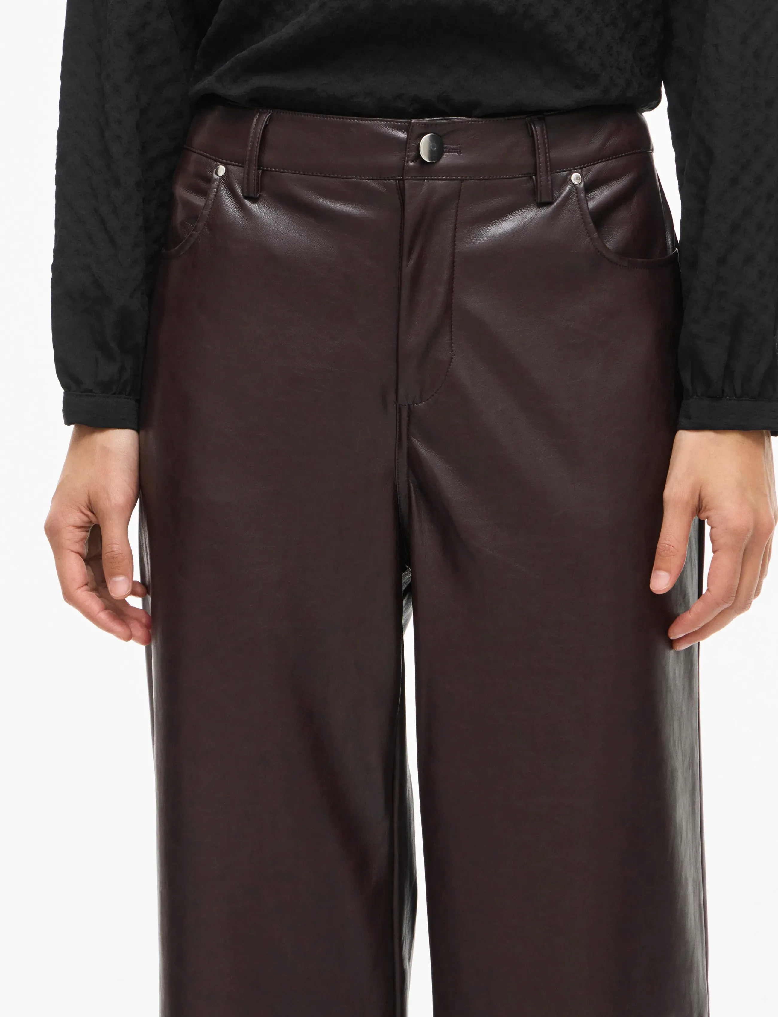 Vila - VIELANA HW FREYA LOOSE PANTS - lederhosen - coffee bean - 5