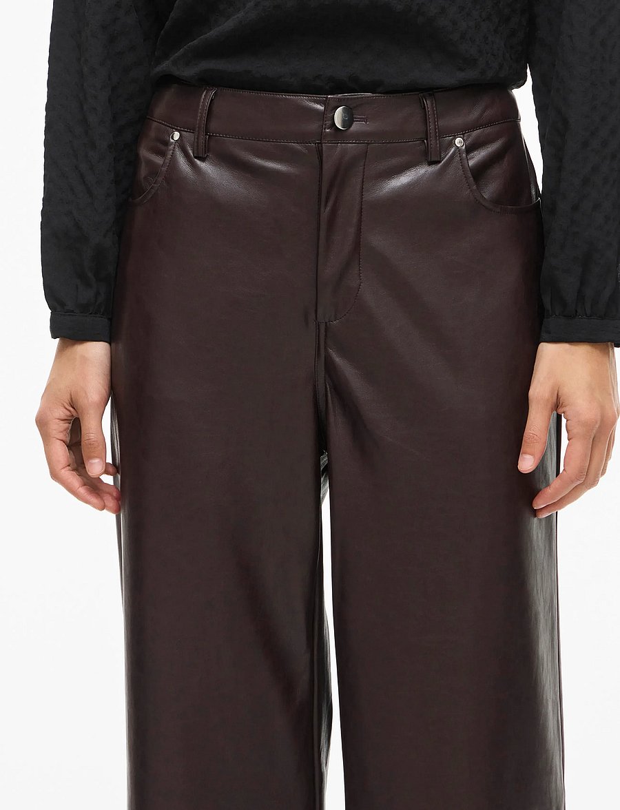 Vila - VIELANA HW FREYA LOOSE PANTS - lederhosen - coffee bean - 5