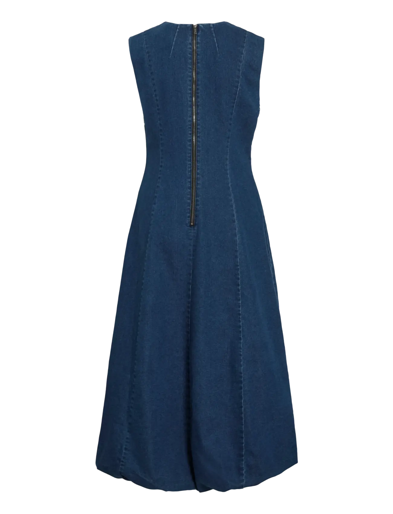 Vila - VIAMANZA S/L DENIM ANKLE DRESS/BFS - jeanskleider - dark blue denim - 2