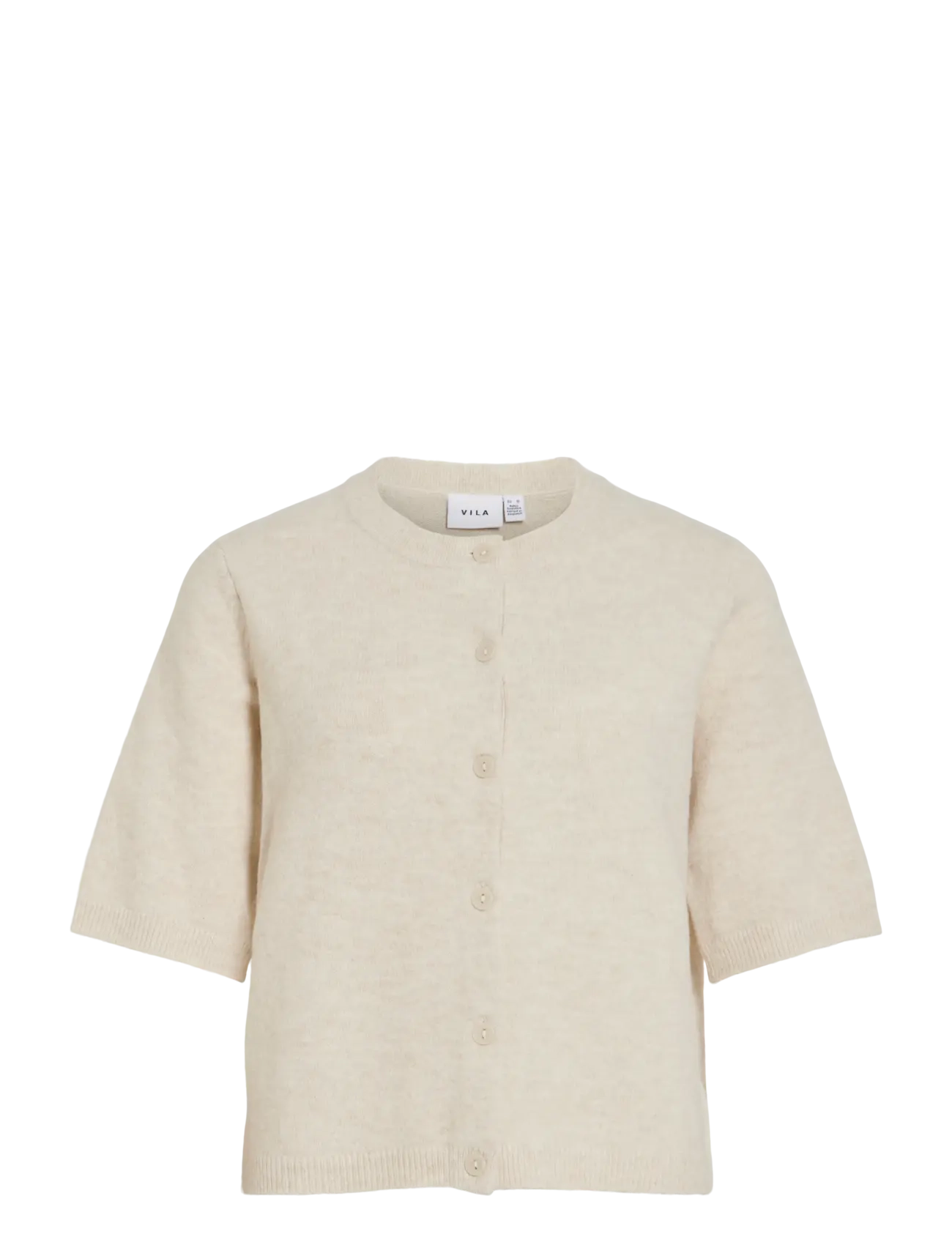 Vila VILIGA 2/4 O-NECK KNIT CARDIGAN - NOOS - Transitional Layering - BIRCH / cream