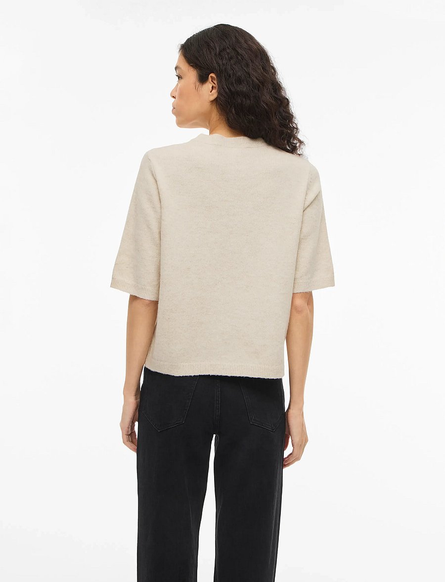Vila - VILIGA 2/4 O-NECK KNIT CARDIGAN - NOOS - strickjacken - birch - 3
