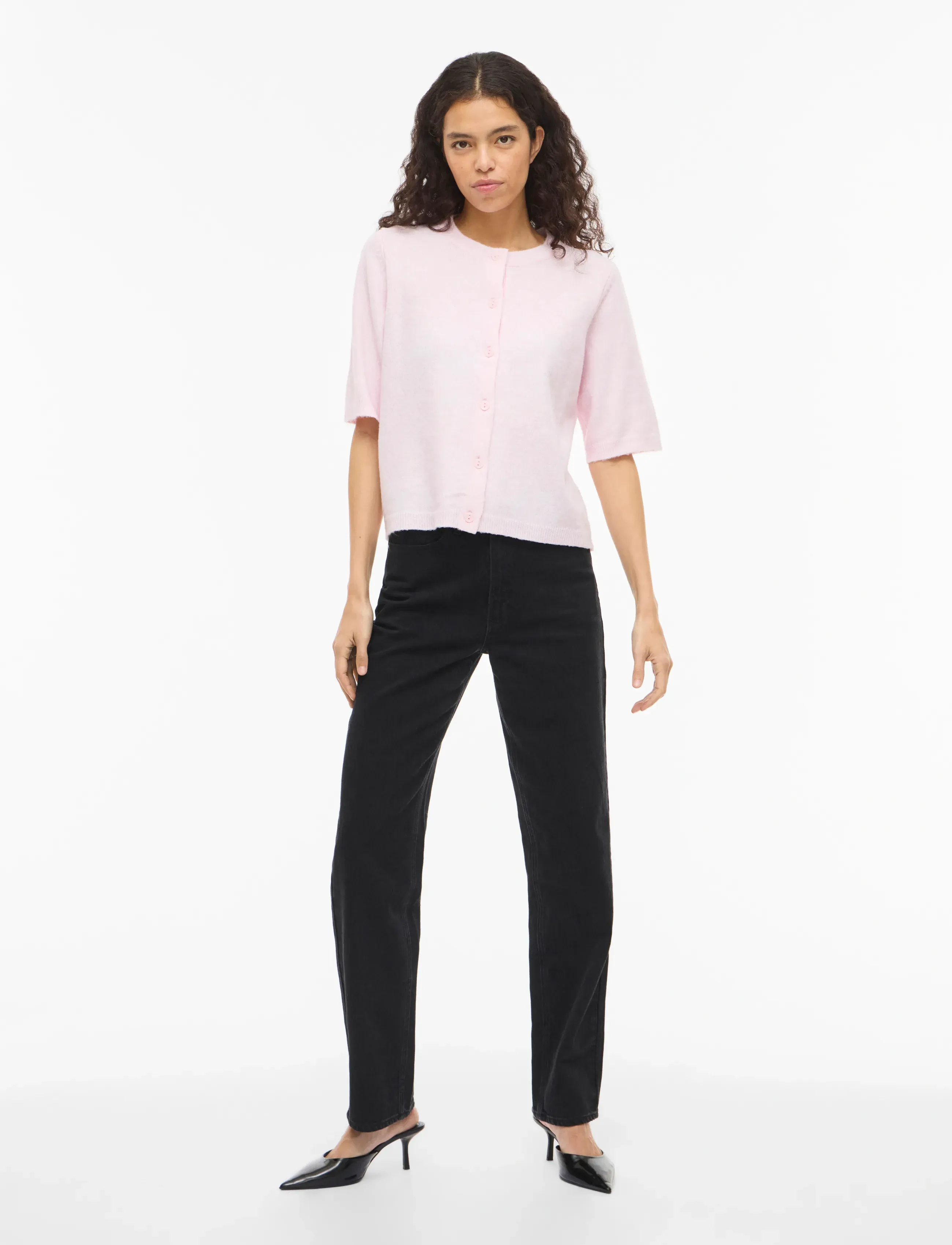 Vila - VILIGA 2/4 O-NECK KNIT CARDIGAN - NOOS - cardigans - cherry blossom - 4