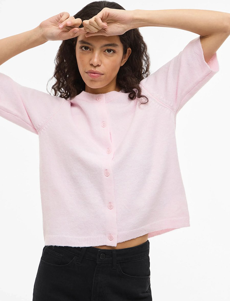 Vila - VILIGA 2/4 O-NECK KNIT CARDIGAN - NOOS - strickjacken - cherry blossom - 5
