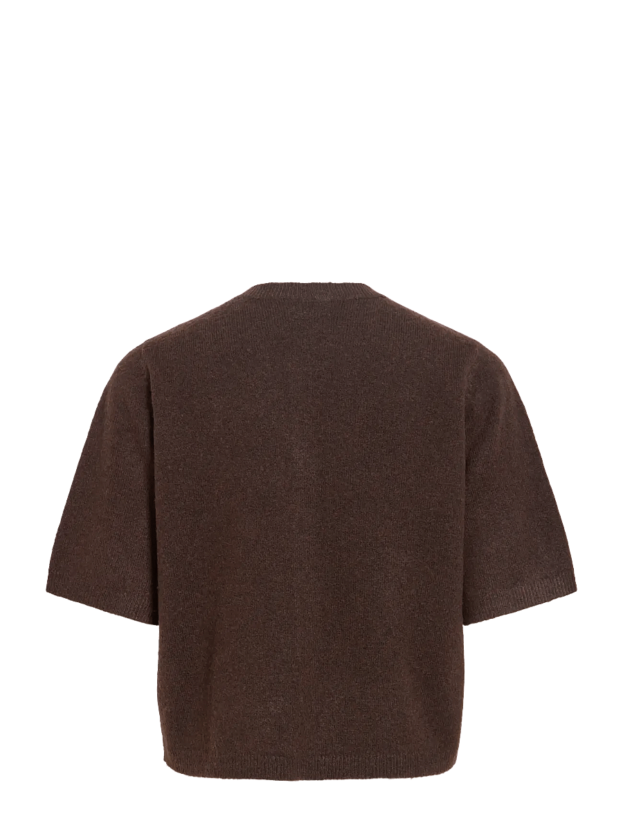 Vila - VILIGA 2/4 O-NECK KNIT CARDIGAN - NOOS - strickjacken - coffee bean - 2