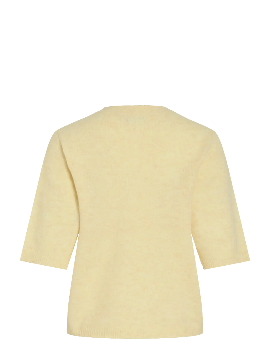Vila - VILIGA 2/4 O-NECK KNIT CARDIGAN - NOOS - cardigans - pastel yellow - 2