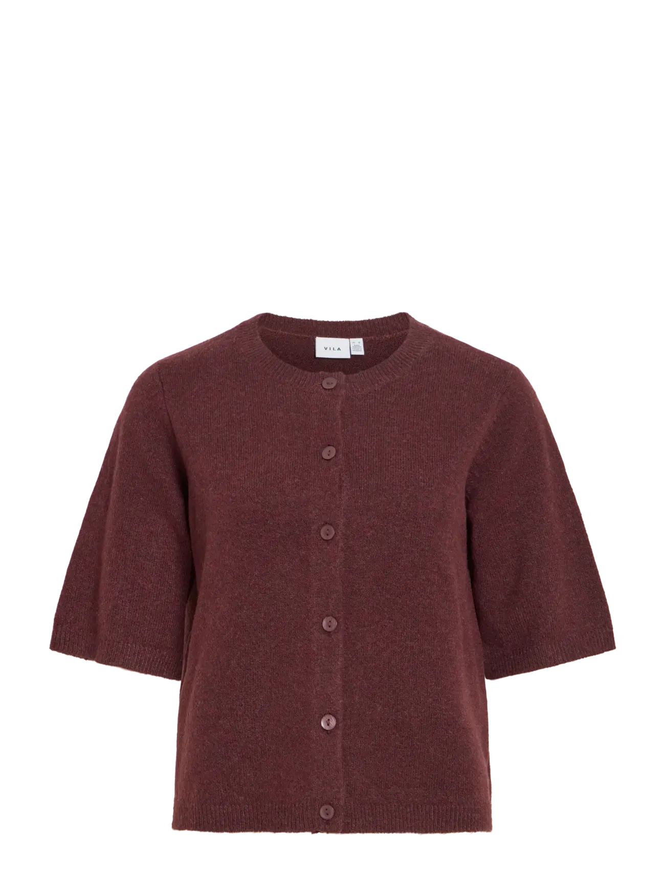 Vila VILIGA 2/4 O-NECK KNIT CARDIGAN - NOOS - Kläder - PORT ROYALE / burgundy