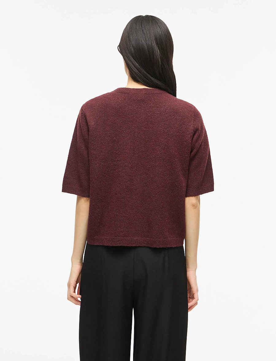 Vila - VILIGA 2/4 O-NECK KNIT CARDIGAN - NOOS - kardiganid - port royale - 3
