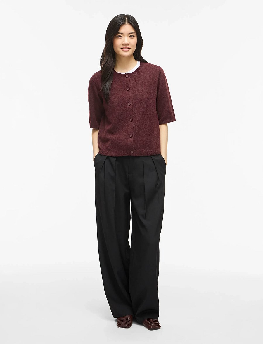Vila - VILIGA 2/4 O-NECK KNIT CARDIGAN - NOOS - kardiganid - port royale - 4