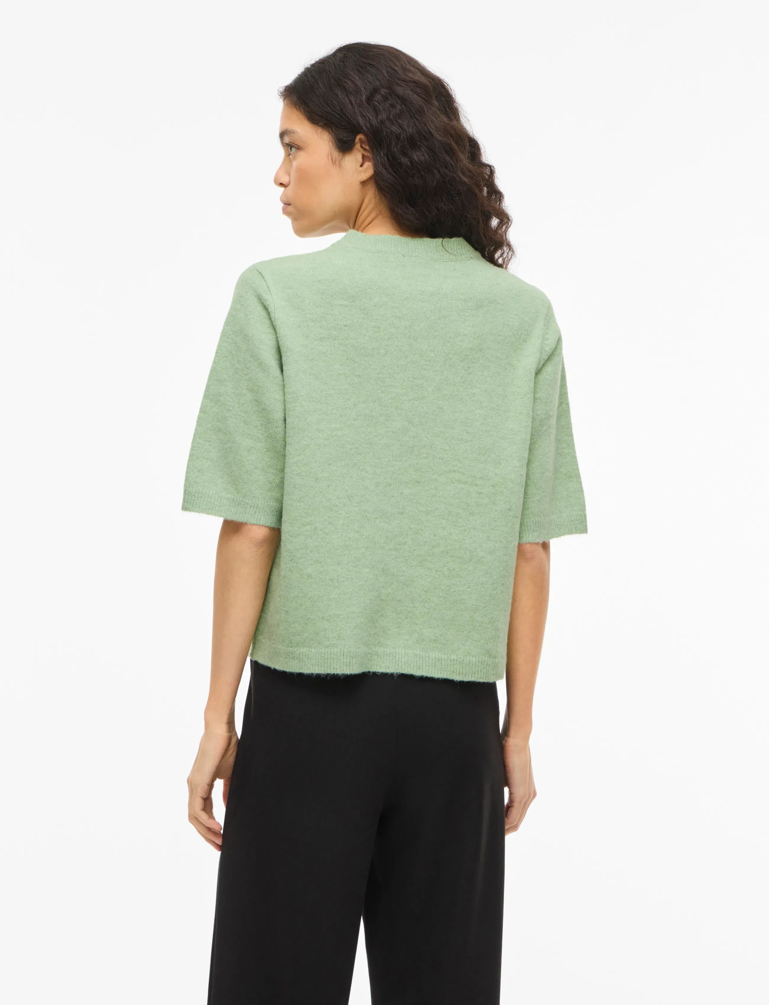 Vila - VILIGA 2/4 O-NECK KNIT CARDIGAN - NOOS - cardigans - smoke green - 3