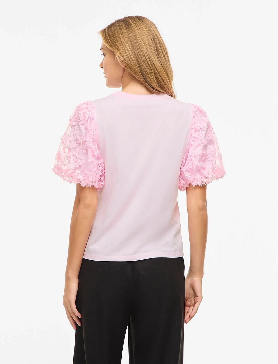 Vila - VIONESCA O-NECK S/S TOP - t-särgid - cherry blossom - 3